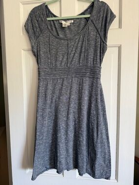 Max Studio navy and white Cap-Sleeve Knit Dress -  Classic Everyday Style